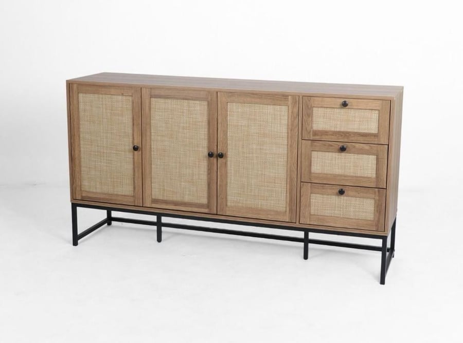 Wooden multi-storage wardrobe 160 - brown