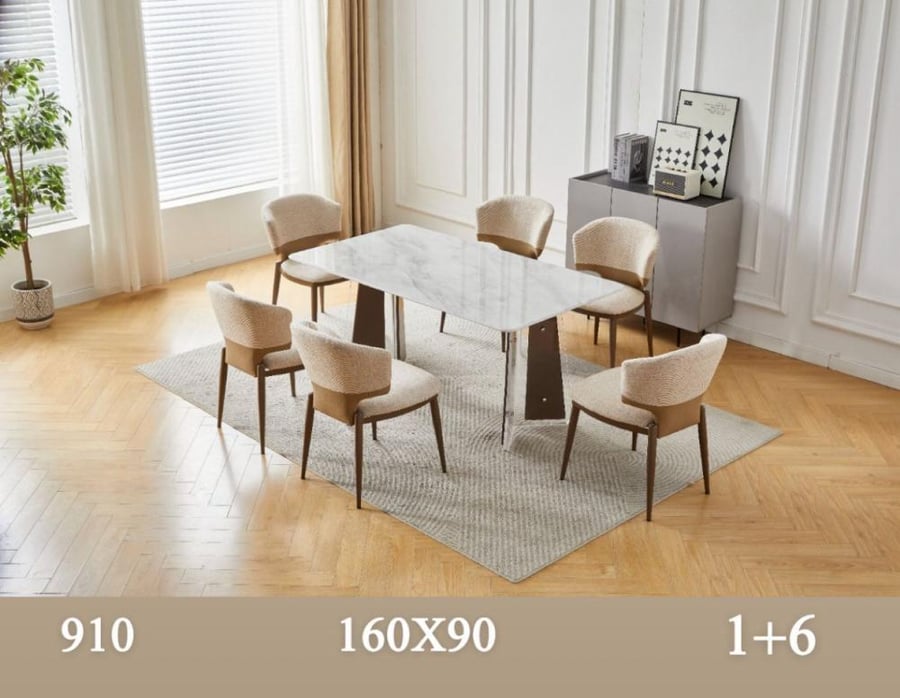 طاولات طعام  6كراسي رخام 150*90