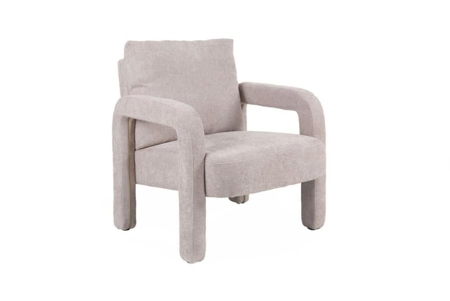 Single fabric chair - beige color