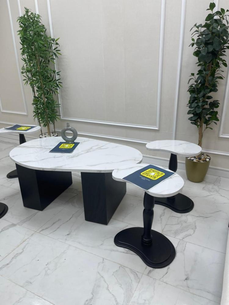 Set of 5 tables, marble alternative, custom-made