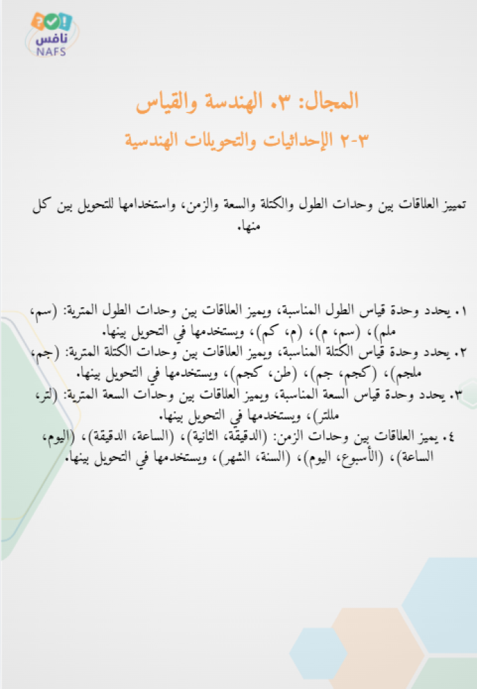 خطة تحسين نافس رياضيات للصف السادس ابتدائي