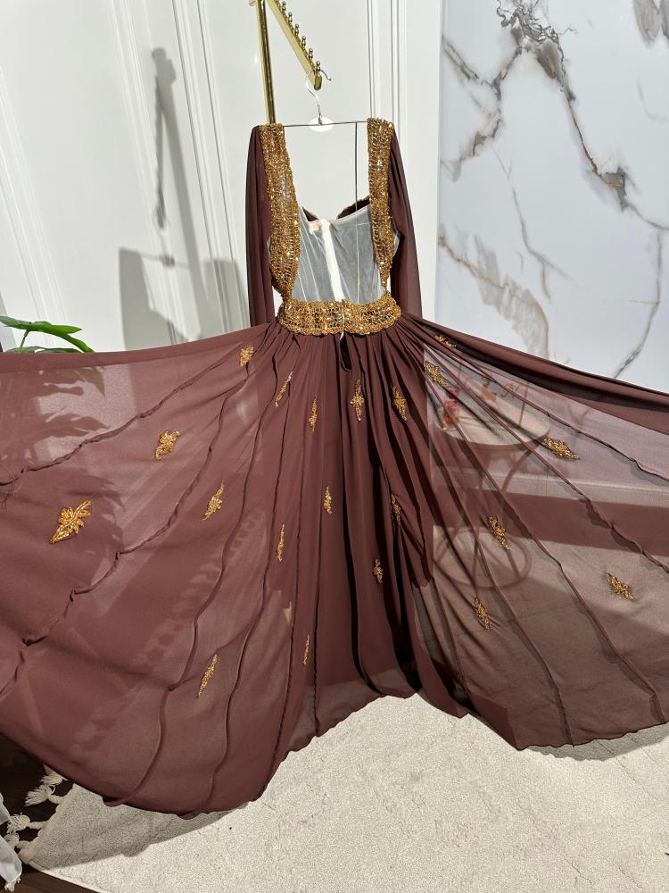 فستان سهره انيق /جورجيت على تفته تطريز  راقي