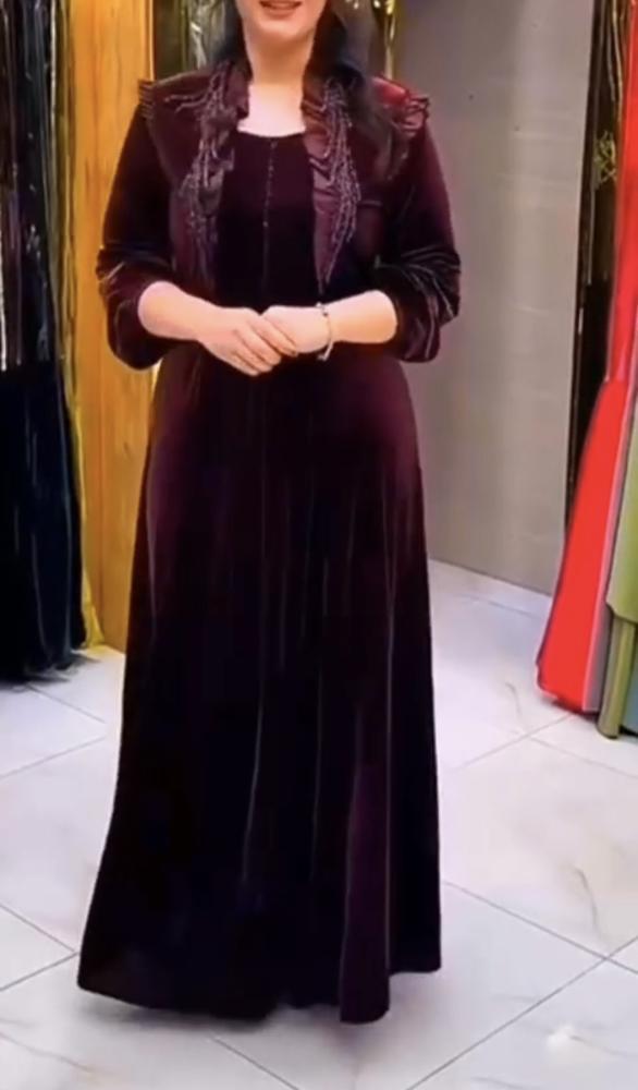 فستان سهره مخمل + تطريز يدوي