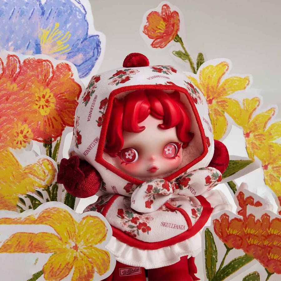 تعليقة SKULLPANDA Amid Flowers Plush Doll Pendant