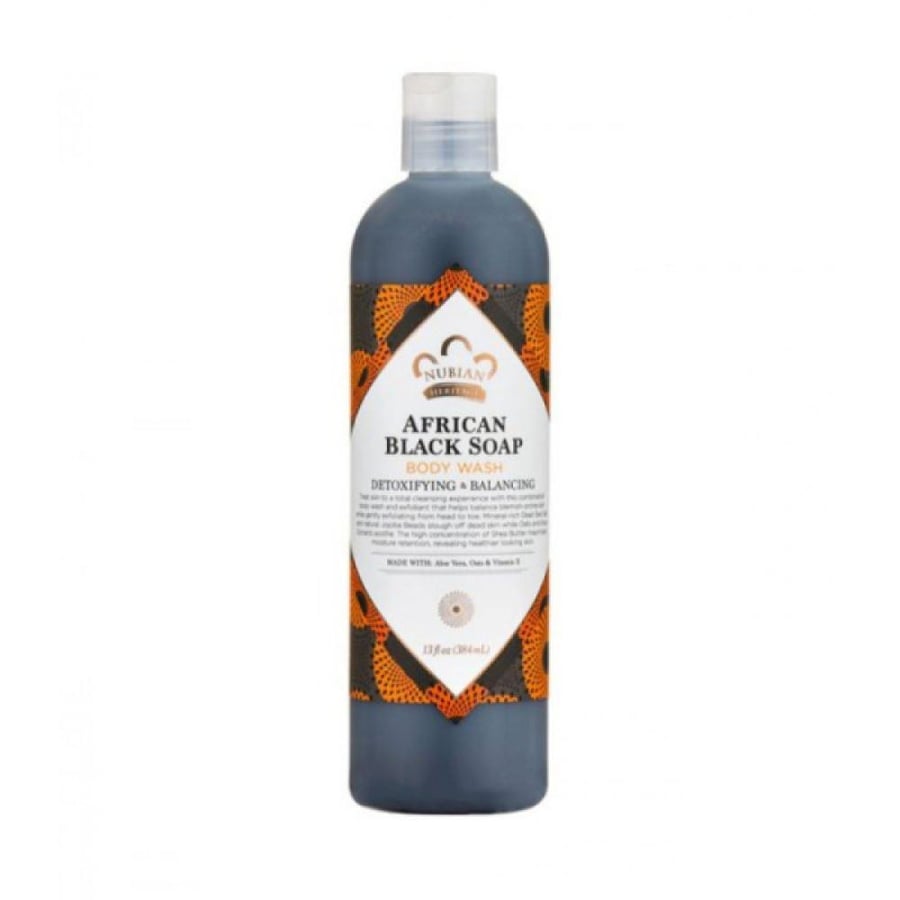 Black African soap body wash from Nubian 384ml