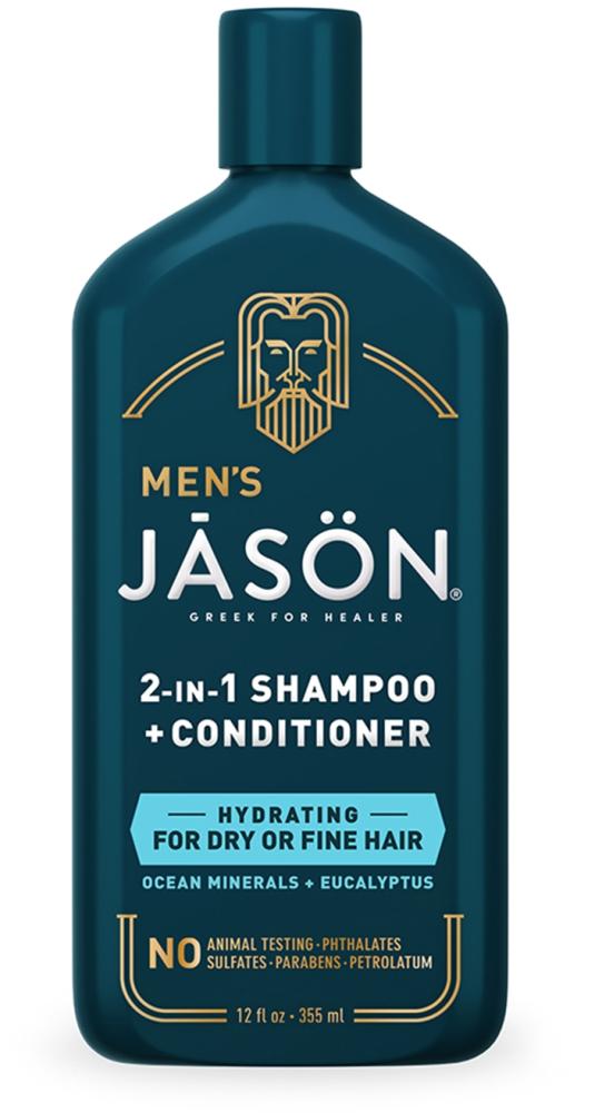 Shampoo + conditioner moisturizing 2 in 1 for men for dry or soft hair 355ml