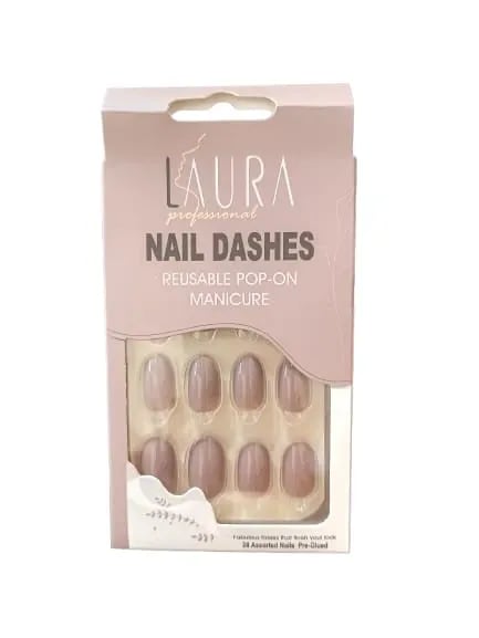 Ready-to-wear nail stickers 24 pieces LA-002 from Laura | Laura Nail Dashes Reusable Pop-On Manicure LA-002