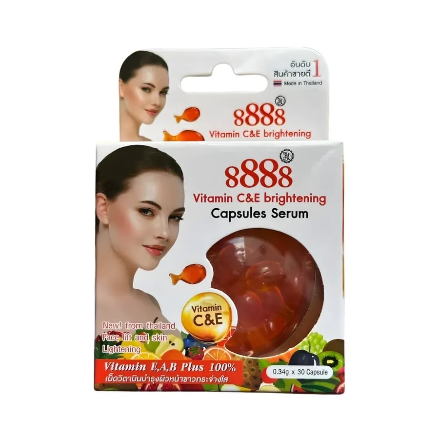 8888 كبسولات سيروم فيتامين C وE للوجه 30 كبسولة