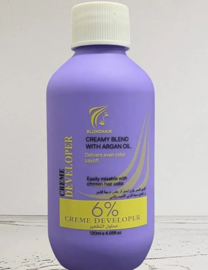 Blondehair developer solution for hair coloring with argan oil 6% (20 volume) 120 ml