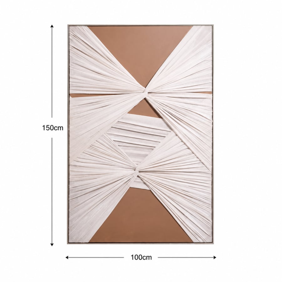 لوحات جدارية اطار ذهبي 100×150 سم - بني x أبيض