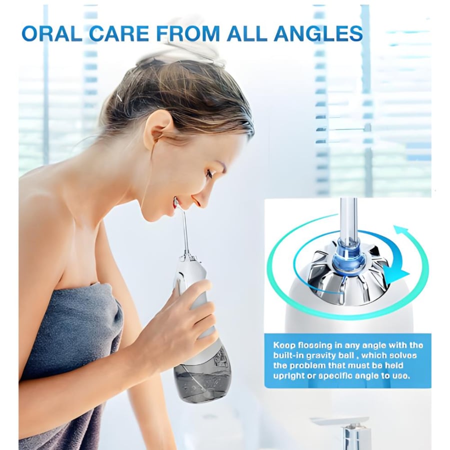 بيستوب خيط مائي ابيض 2 رأس خيط-Bestope Cordless Water Flosser 2Nozzles
