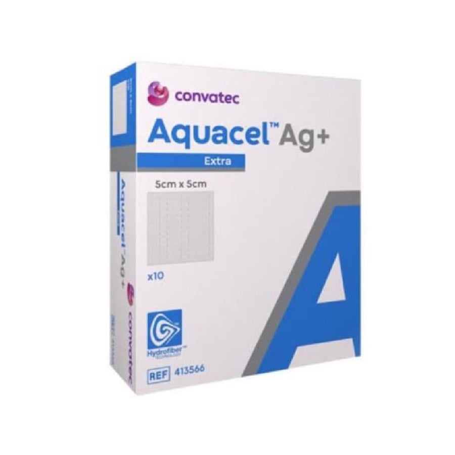 AQUACEL AG+ silver dressing with hydrofiber technology (per piece) 5*5