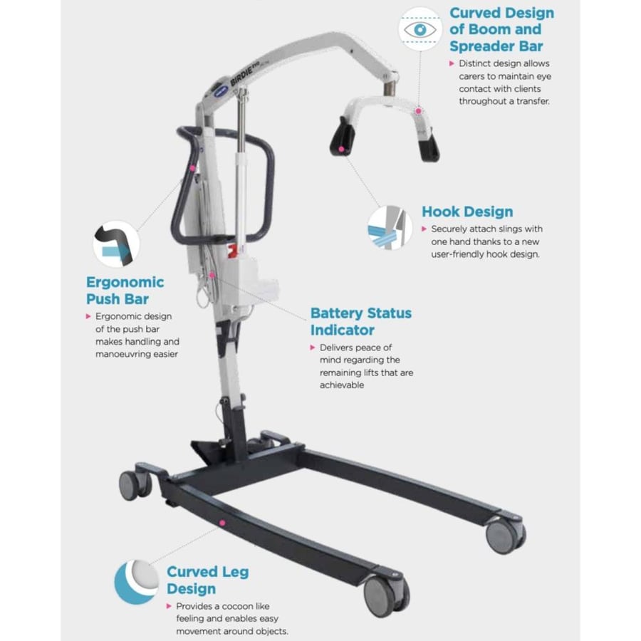 Electric patient lift 210 kg Invacare American Invacare Biradie plus