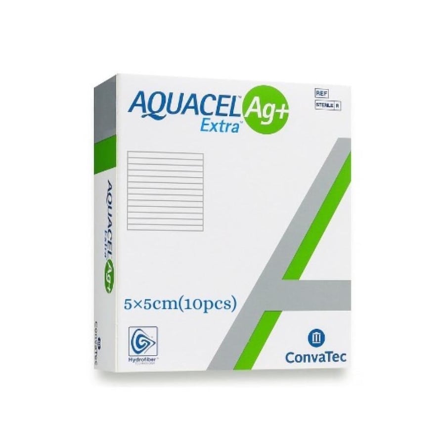 AQUACEL AG+ silver dressing with hydrofiber technology (per piece) 5*5