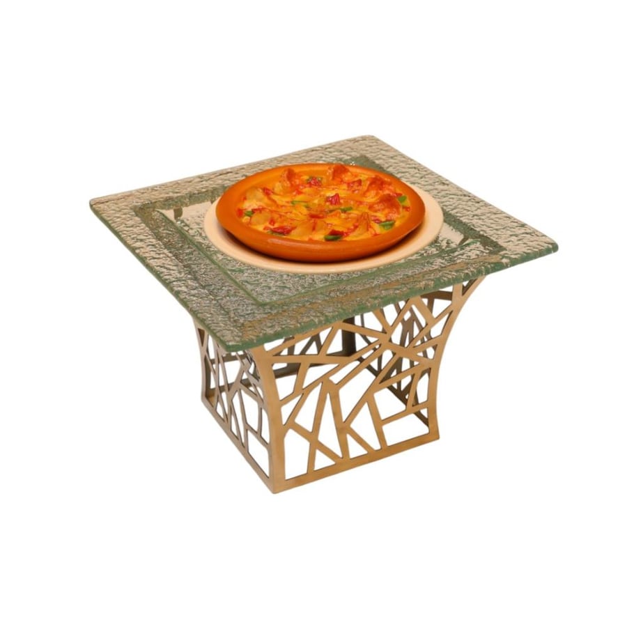 استاند بوفيه مستطيل استيل مع زجاج (SH5155-5362)