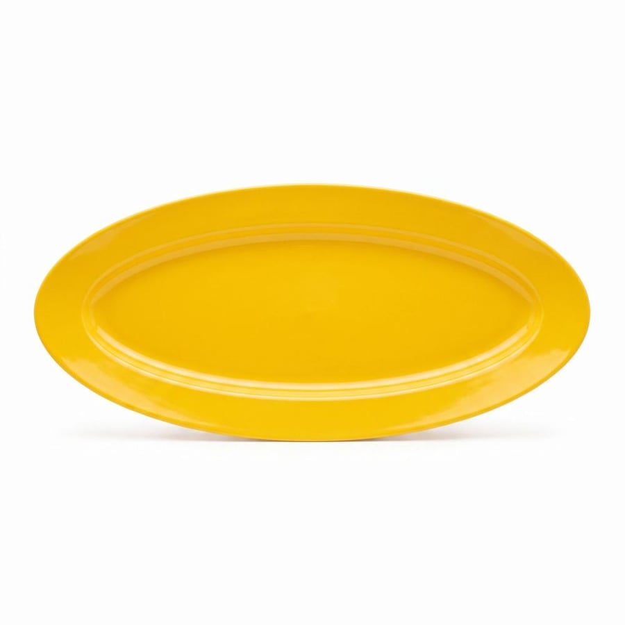 صحن تقديم بيضاوي ميلامين أصفر المقاس (22.8×4.2 سم) ( SH5700Y )
