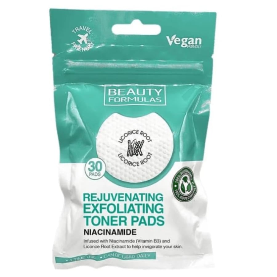 Beauty Formulas Rejuvenating Exfoliating Toner Pads – Niacinamide