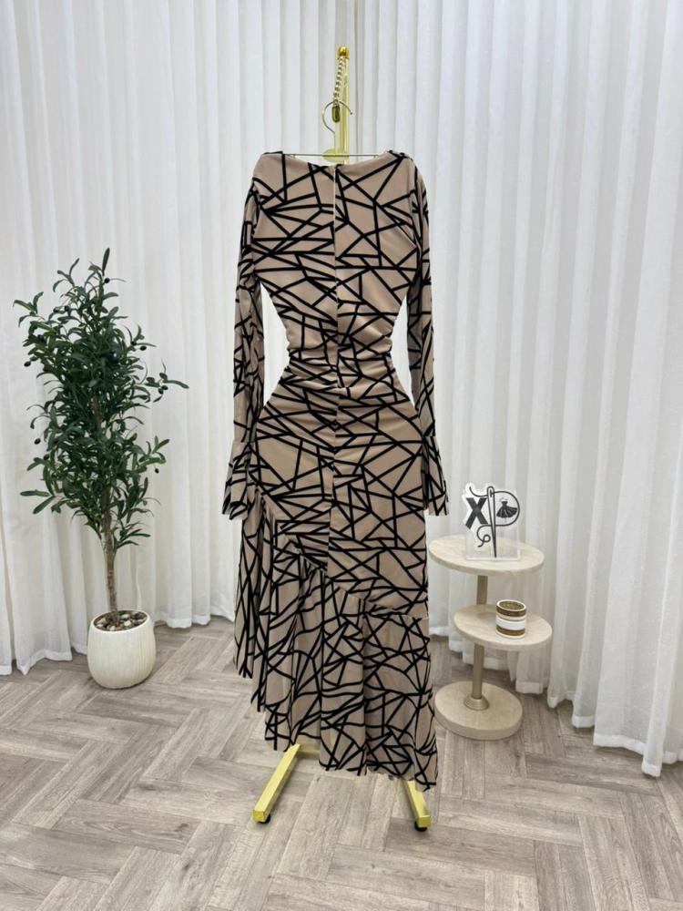 Evening dress - fabric tulle floral stretch