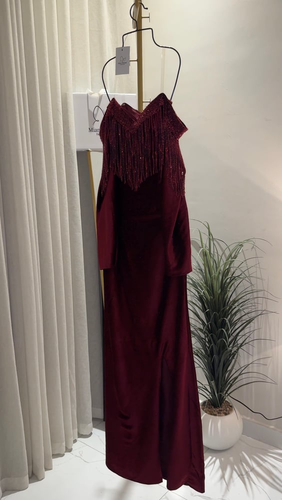 فستان شيري مخمل