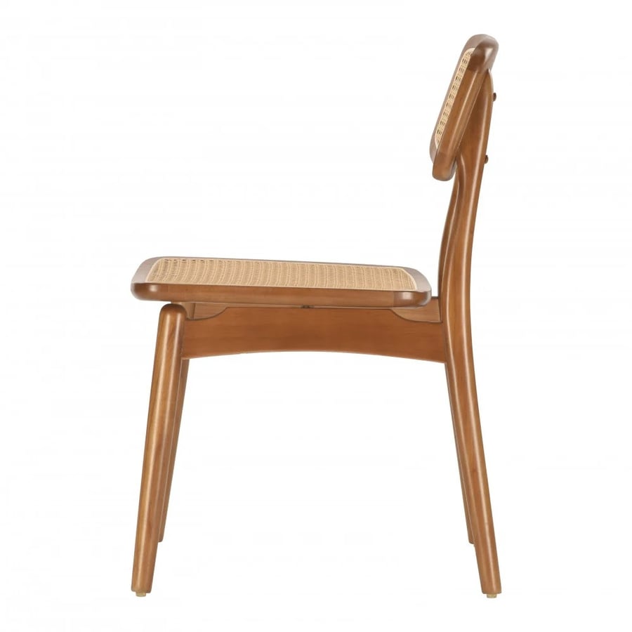 Wooden chair and wooden seat and rattan back