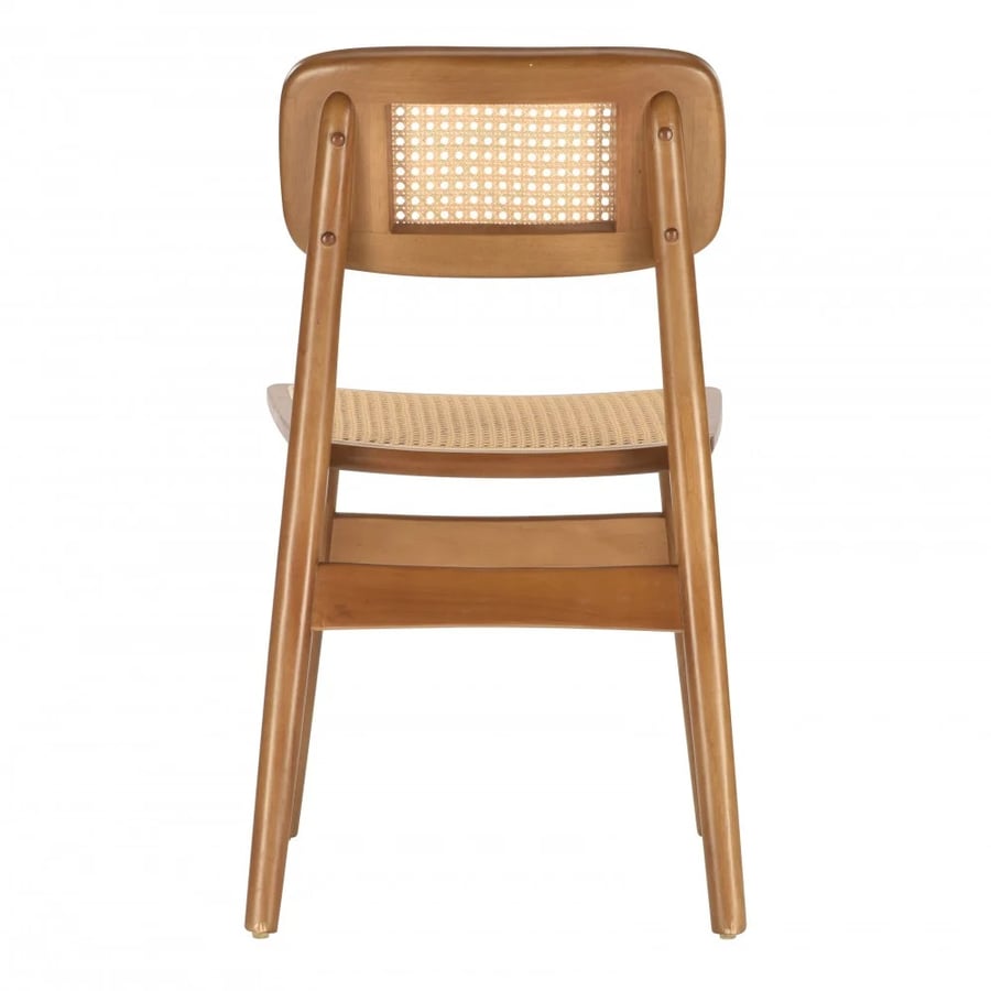 Wooden chair and wooden seat and rattan back