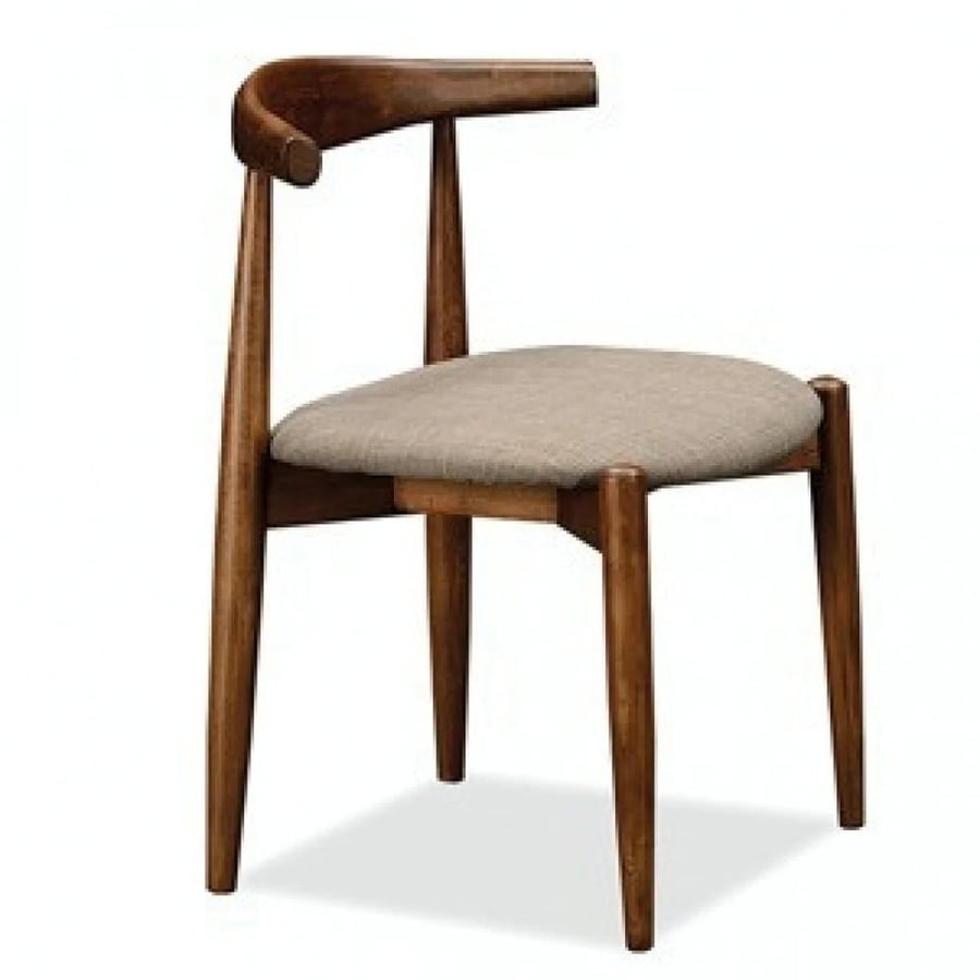 Wooden chair with fabric seat