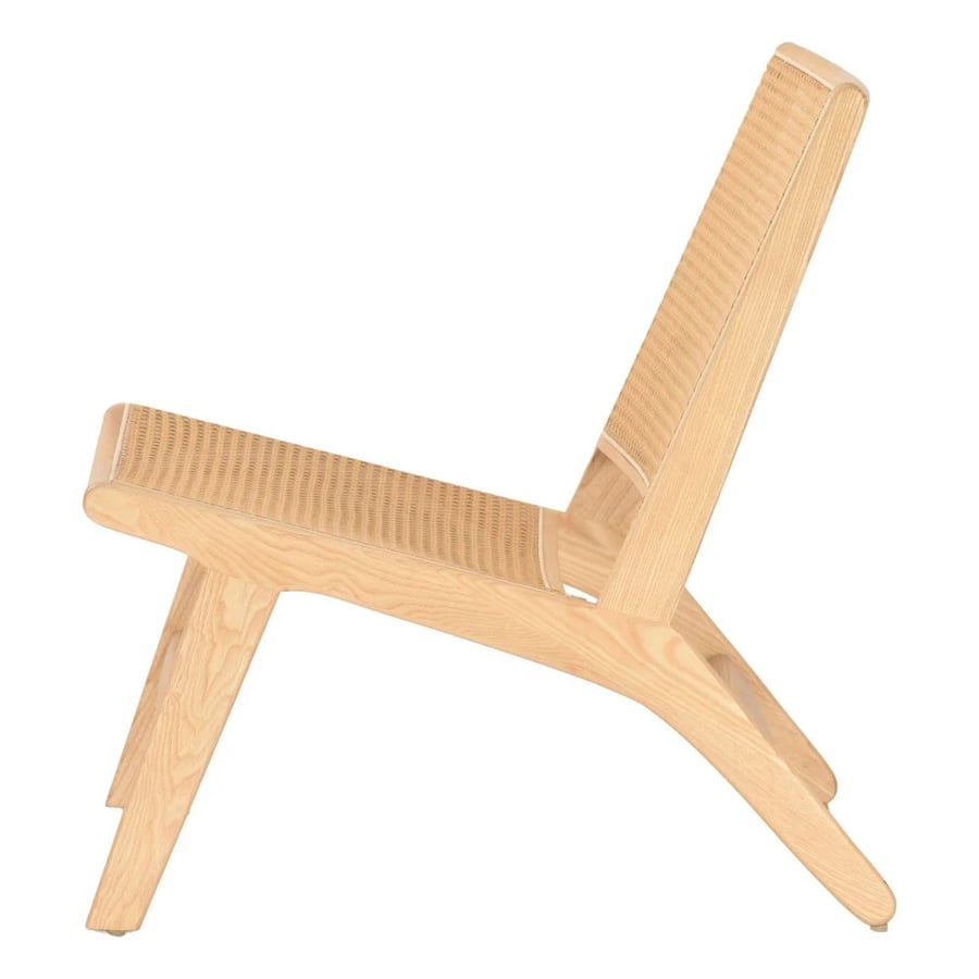 Wooden chair with rattan seat and back