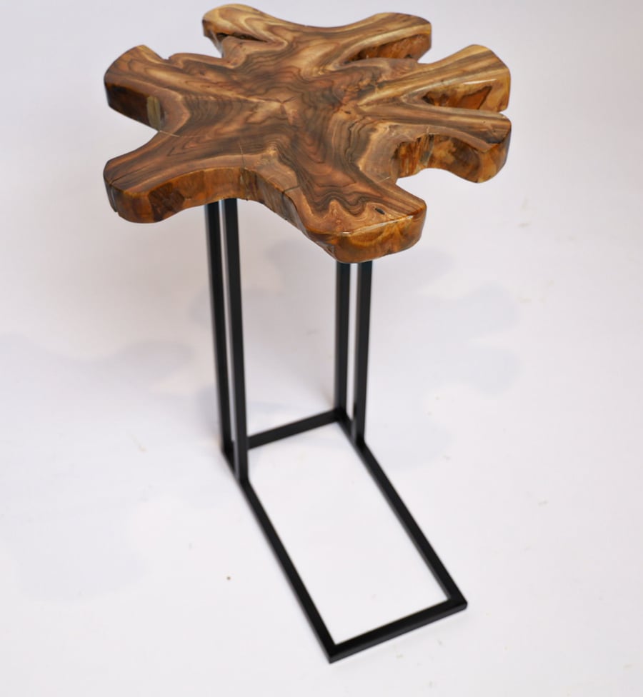 Natural teak wood service table