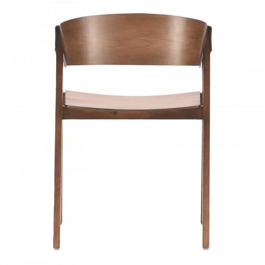 Wooden chair with leather seat