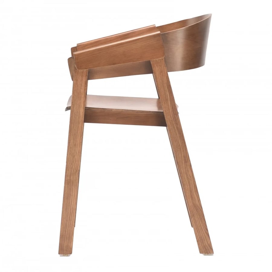 Wooden chair with leather seat