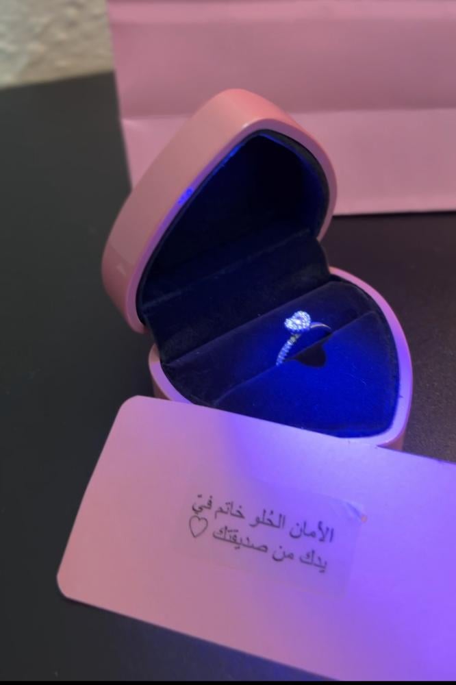 خاتم قلب بينك بعبارة الامان الحلوl خاتم في يدك+ كيس