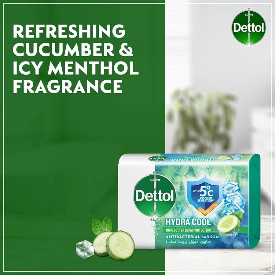 ديتول صابون هيدرا كول مضاد للبكتيريا برائحة الخيار - 165 جم