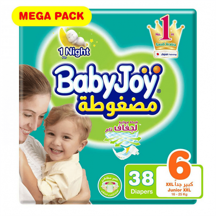 Baby Joy compressed diapers size 6 pack of 38 diapers