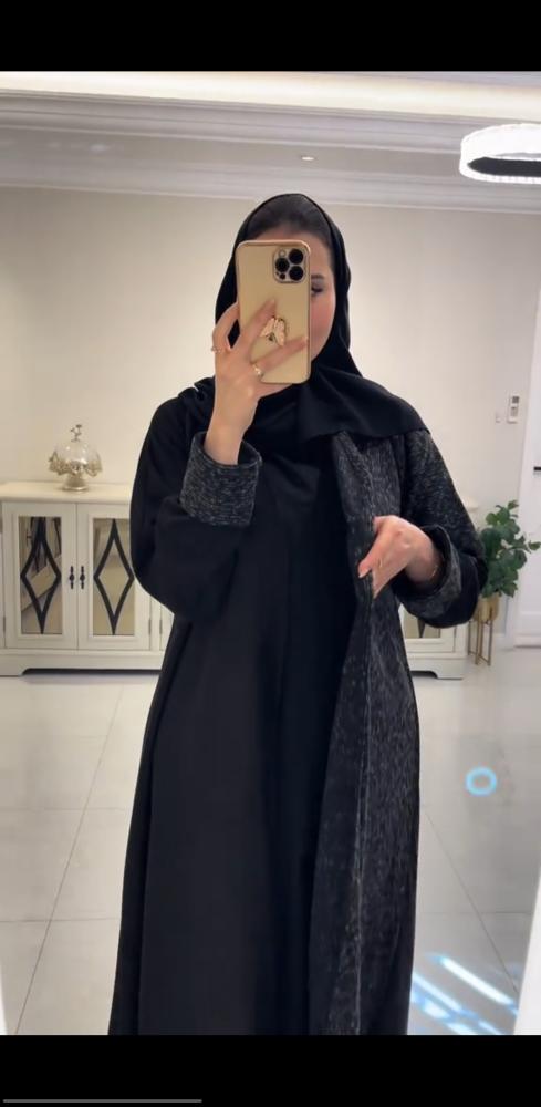 عباية لف شتوية بقماش شمواة مع شانيل
