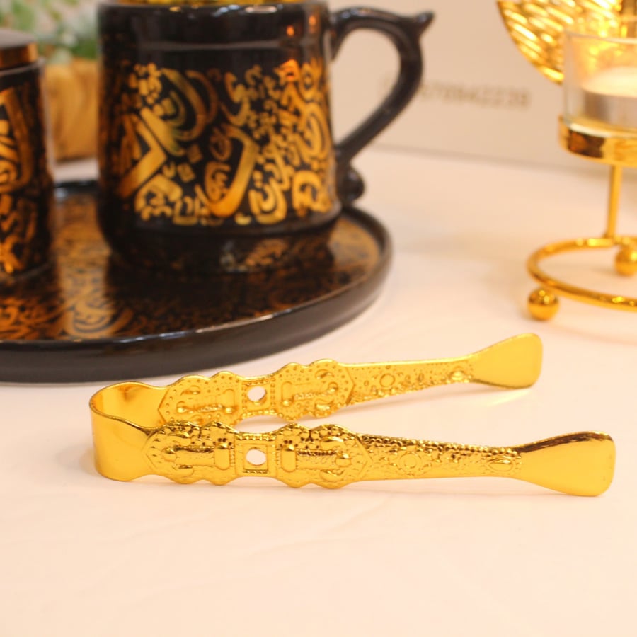 طقم مبخرة أسود بذهبي (4 قطع)