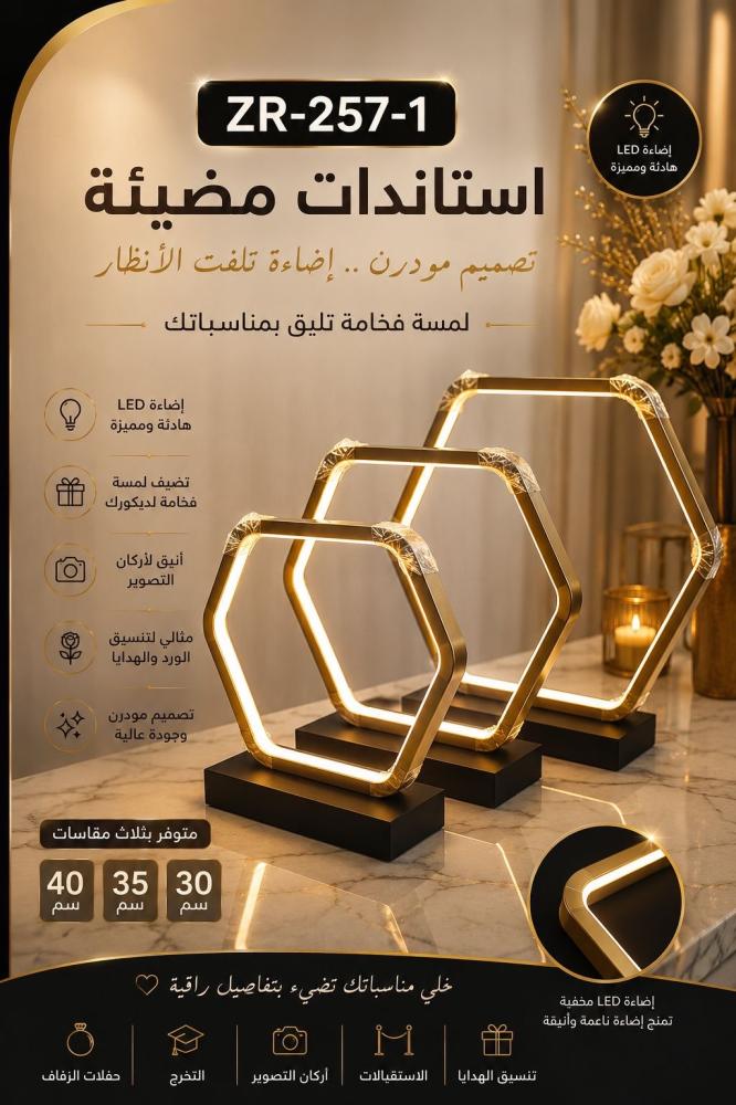 استاند مضيء طقم ٣ ح