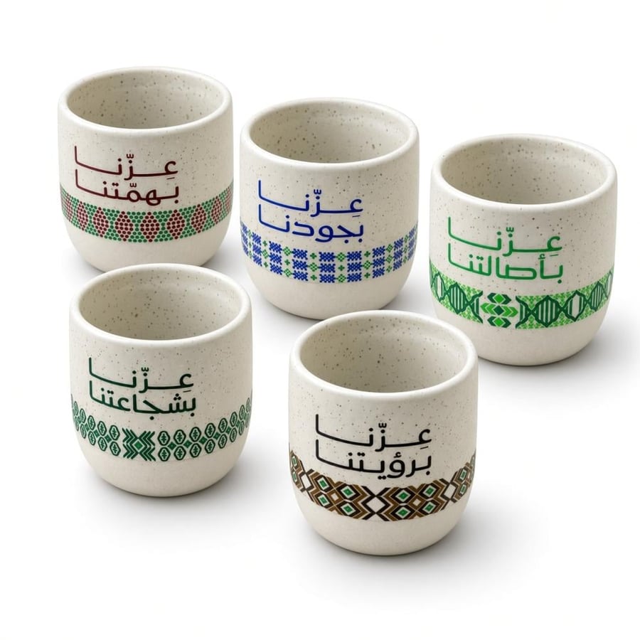 كوب بيج اليوم الوطني مع علبة كرتون إهداء