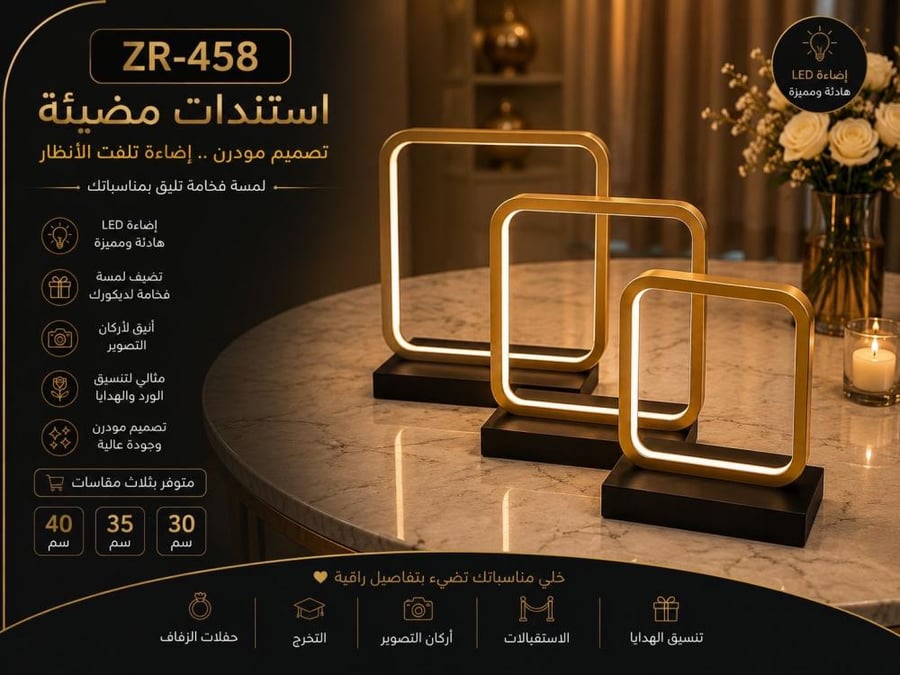 Lighted stand set of 3 pieces
