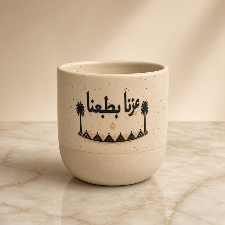 أكواب سيراميك لون بيج اليوم الوطني