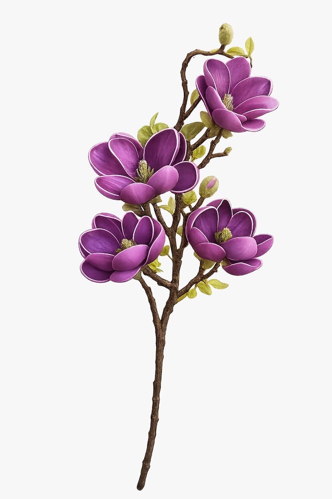 Artificial flowers, magnolia, maroon color