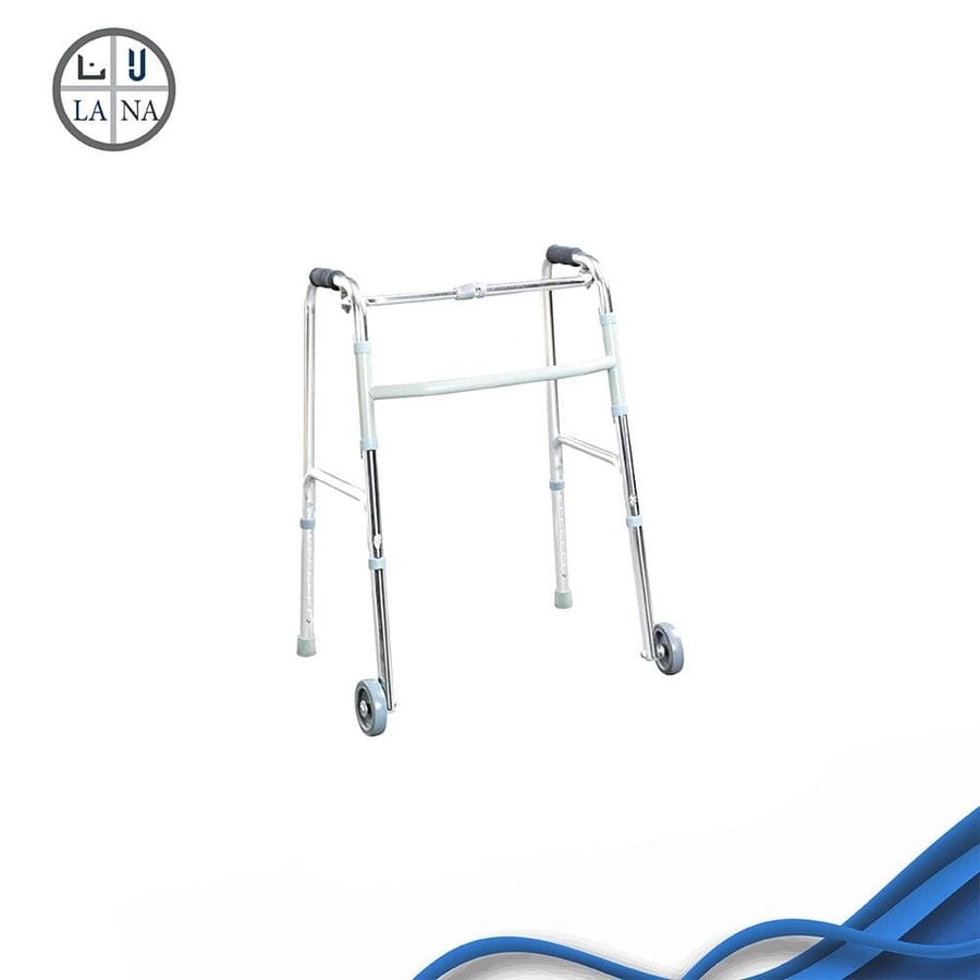 مشاية كبار السن رباعية قابلة للطي مع عجلات