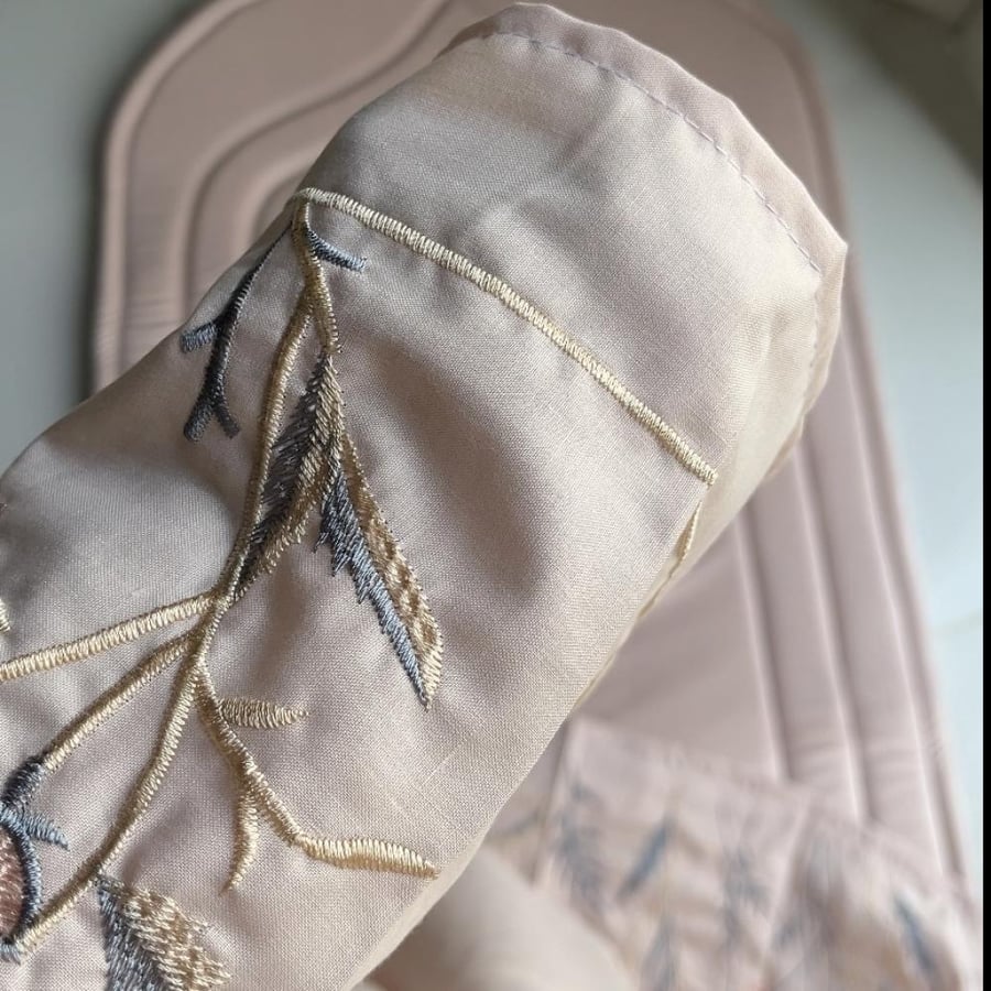 Prayer set with embroidered prayer rug
