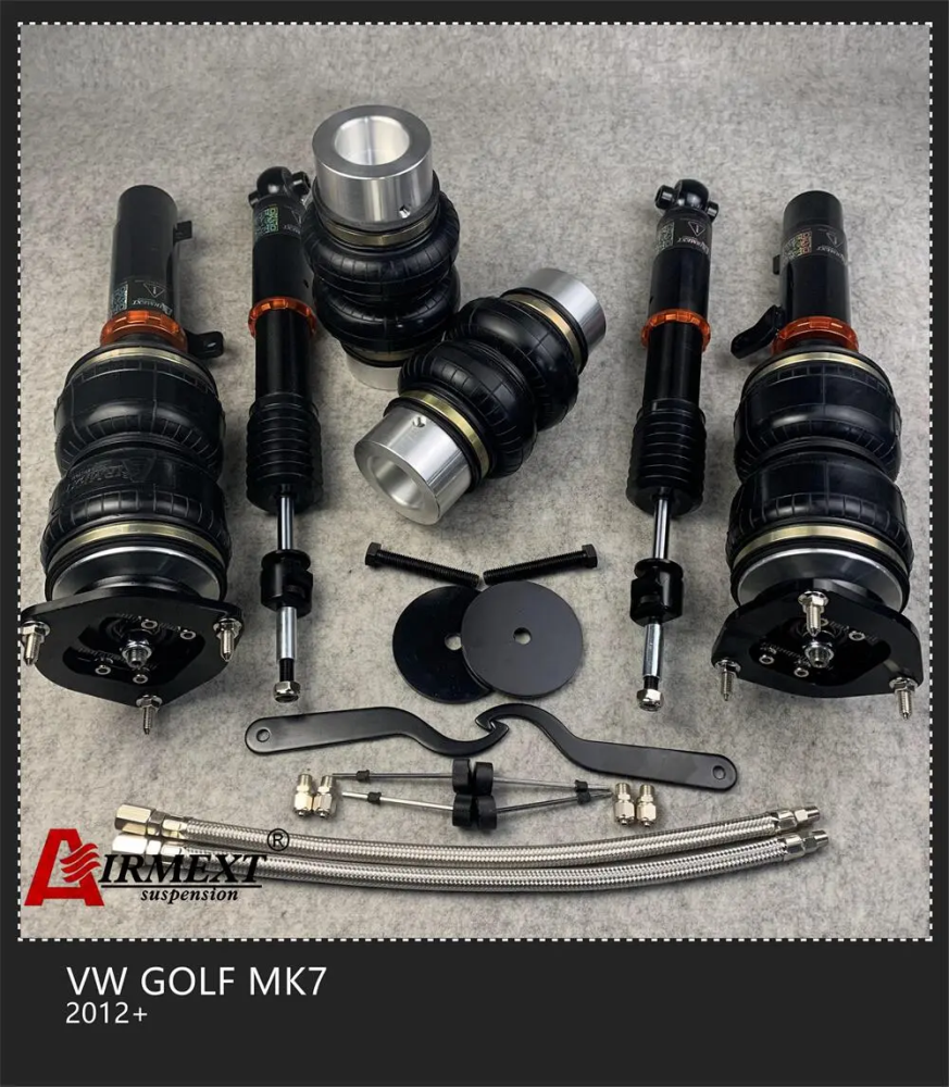 Volkswagen Golf Mk7 2WD (2015-2018) مساعدات هوائية موديل T طقم كامل + أنظمة التحكم بالهواء