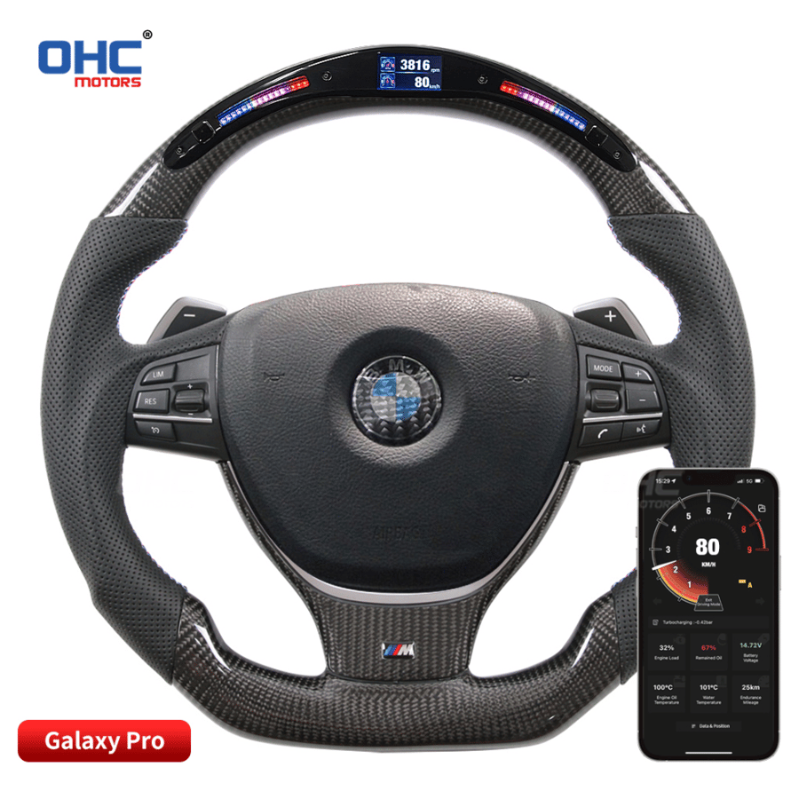 BMW 7 Series / M5 / M6 (2010+) Bespoke LED Carbon Fiber Steering Wheel Fully Customizable