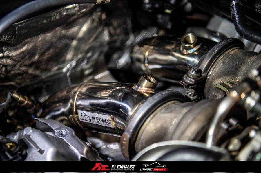 BMW F90 M5 (EU6II OPF2) | 4.4TT S63 | 2020-2023 نظام اكزوست رياضي تفصيل طقم كامل 4 مخارج (ستريت بايب / داون بايب / ريموت تحكم)