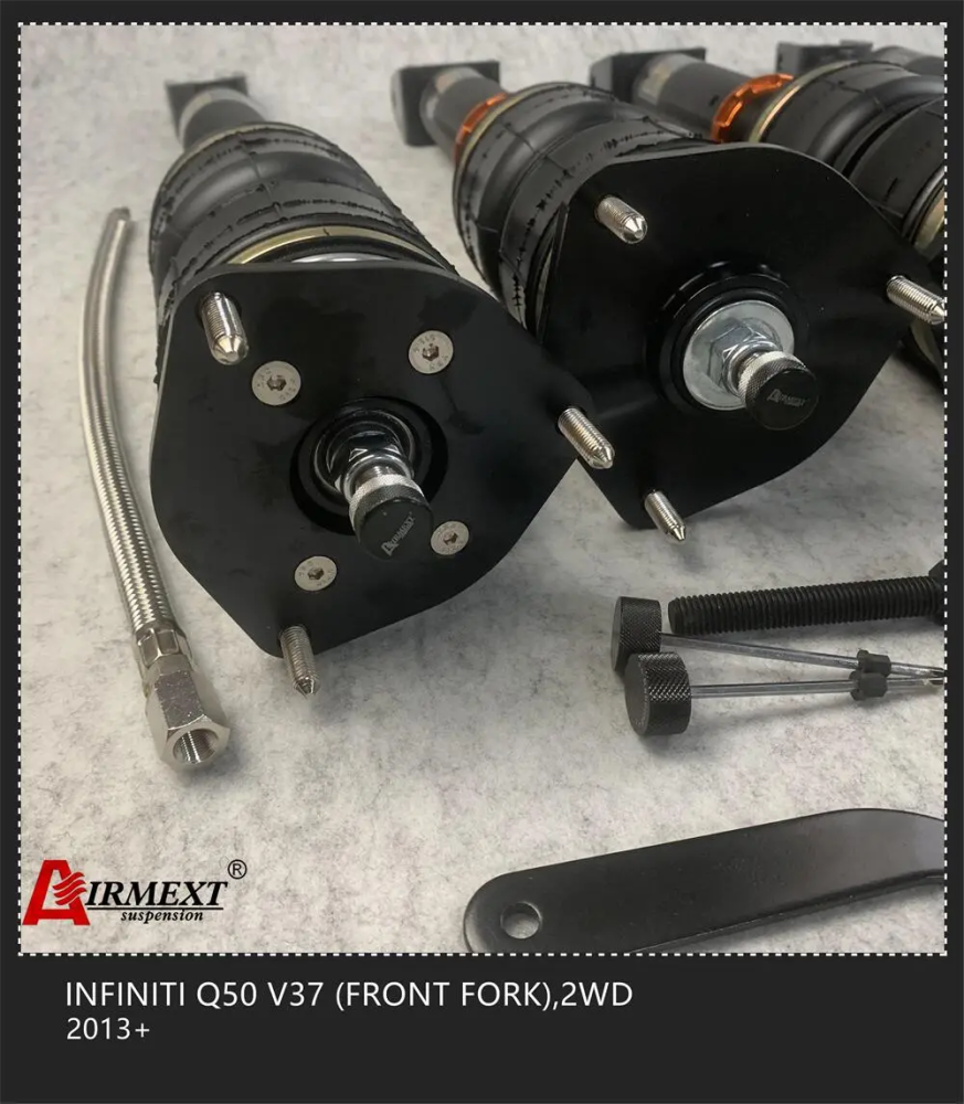 Infiniti Q50 2WD (2014-2017) مساعدات هوائية موديل T طقم كامل + أنظمة التحكم بالهواء