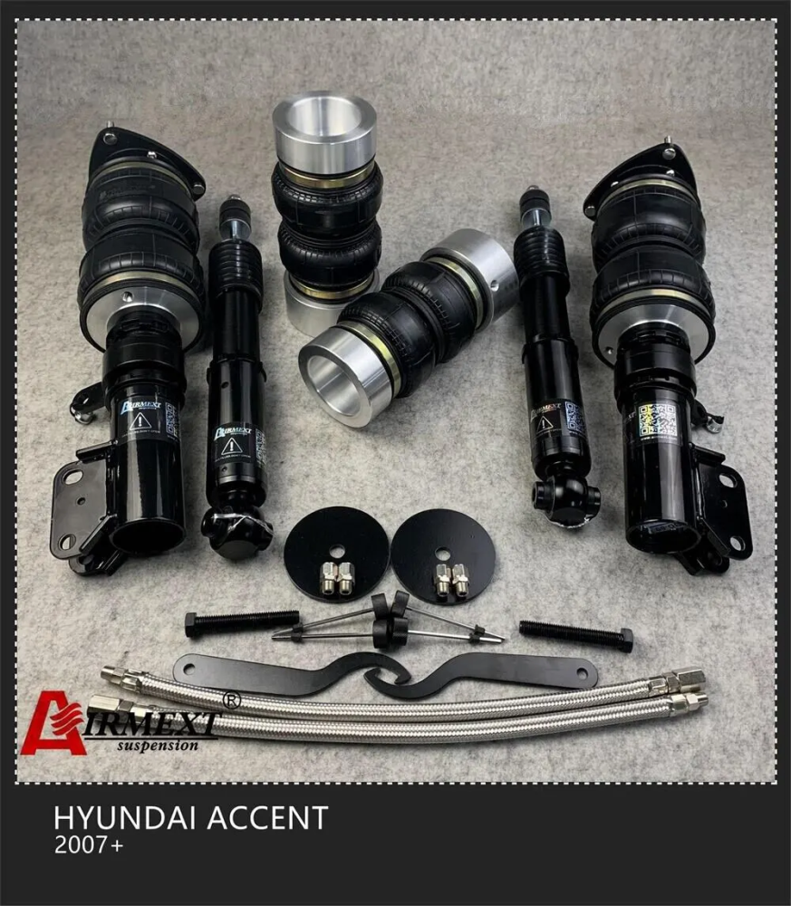 Hyundai Accent (2006-2009) مساعدات هوائية موديل T طقم كامل + أنظمة التحكم بالهواء