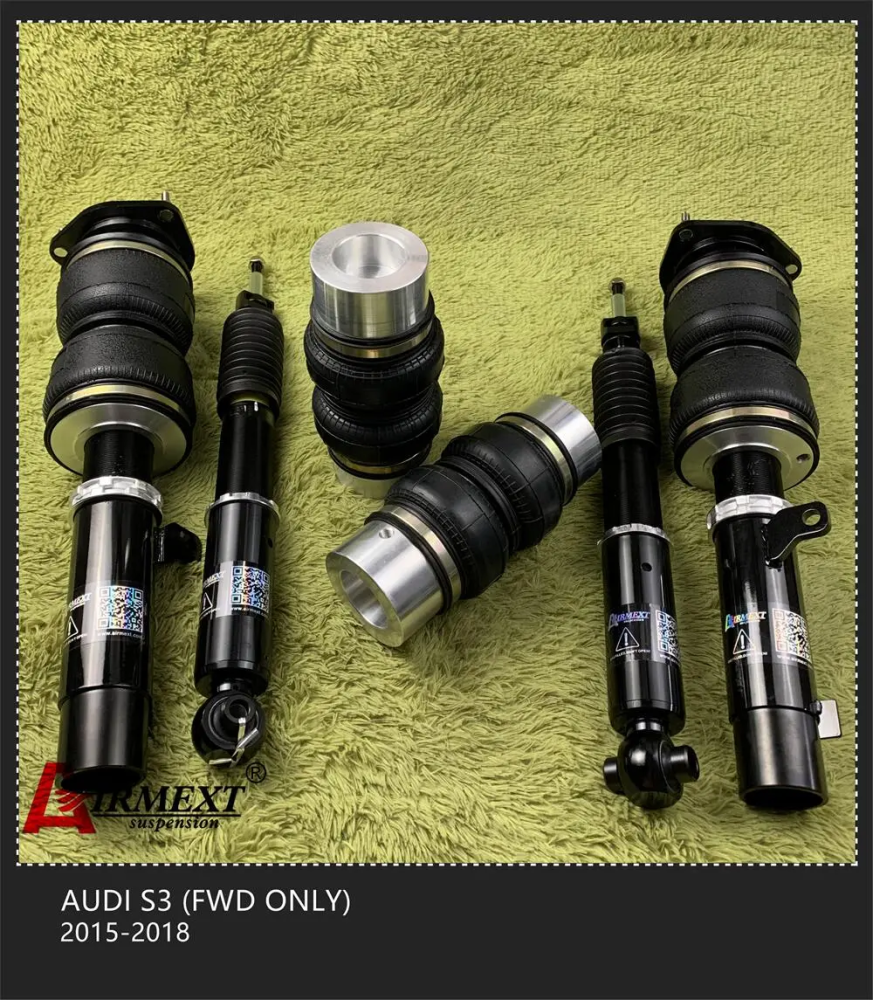 Audi A3 / S3 VW FWD (2015-2018) مساعدات هوائية موديل T طقم كامل + أنظمة التحكم بالهواء