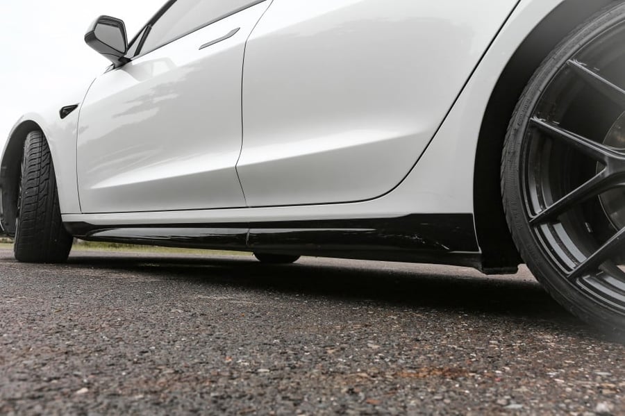 Tesla Model 3 ABS Gloss Black Whole Set Aero Kit (Front Lip + Rear Diffuser + Side Skirts)
