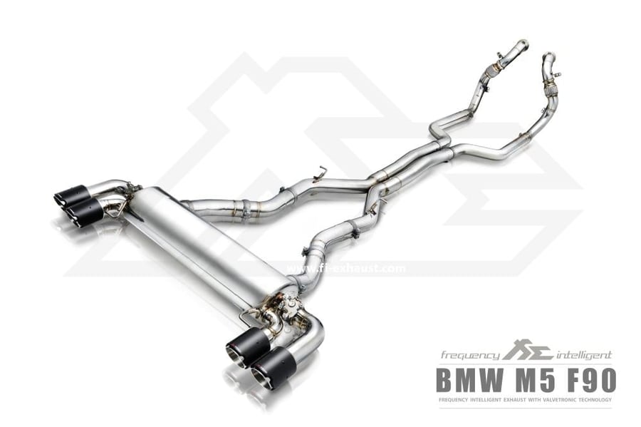 BMW F90 M5 (EU6II OPF2) | 4.4TT S63 | 2020-2023 نظام اكزوست رياضي تفصيل طقم كامل 4 مخارج (ستريت بايب / داون بايب / ريموت تحكم)